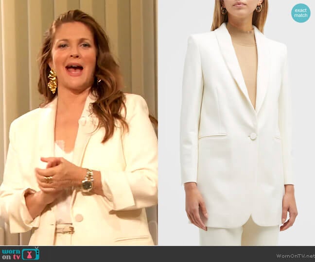 The Row Jerry Stretch Wool Blazer worn by Drew Barrymore on The Drew Barrymore Show