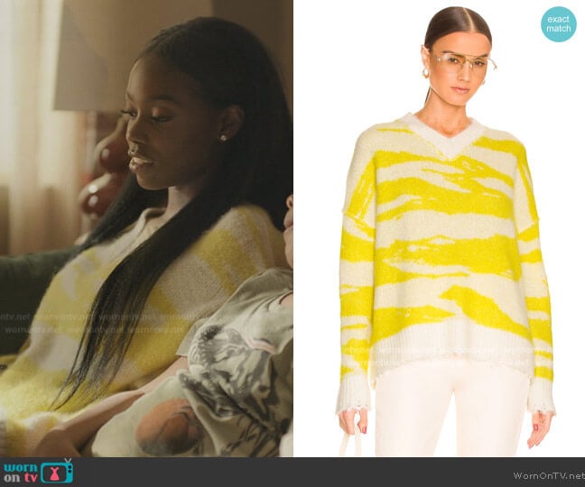 All Saints Tiga V-Neck Sweater worn by Kiesha Williams (Birgundi Baker) on The Chi