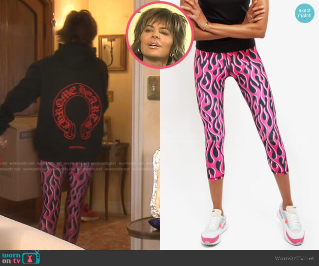 Torch'd x Terez Hi-Shine Capris Leggings worn by Lisa Rinna on The Real Housewives of Beverly Hills