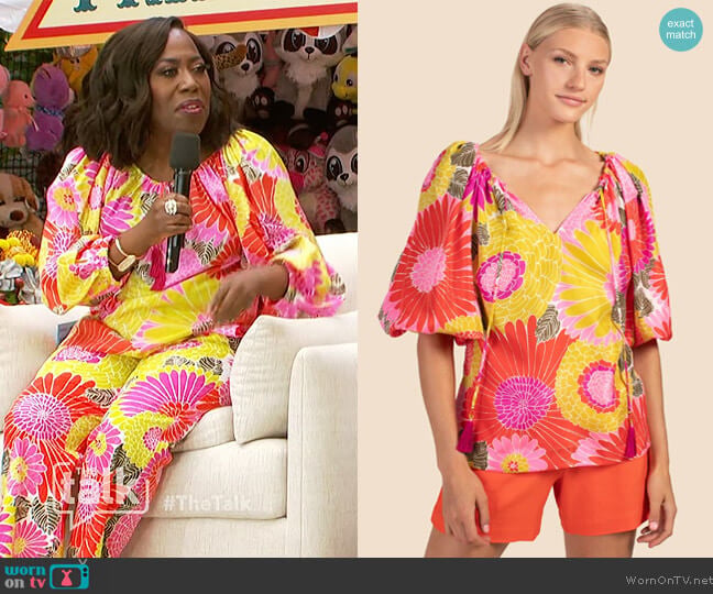 Trina Turk Sandia Top worn by Sheryl Underwood on The Talk