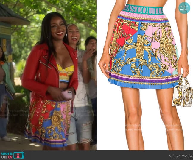 Versace Mini Skirt worn by Annika (Justine Skye) on Grown-ish