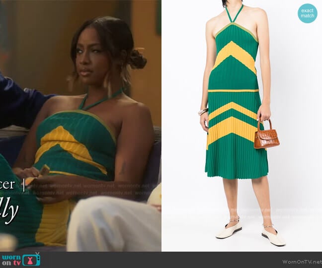 Wales Bonner Star Halter Top worn by Annika (Justine Skye) on Grown-ish