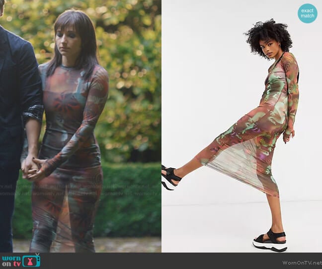 ASOS Weekday Emmy cotton midi dress in tie dye - MULTI worn by Musa (Elisha Applebaum) on Fate The Winx Saga
