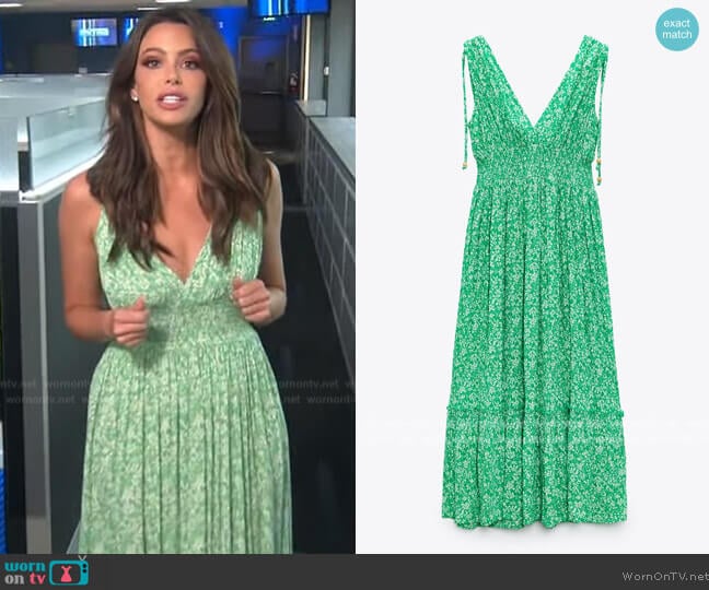 Zara Floral Print Dress worn by Jennifer Lahmer on Extra