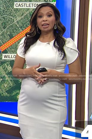 Adelle’s white tulip sleeve dress on Today