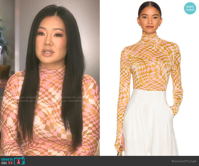 AFRM Zadie Top worn by Crystal Kung Minkoff on The Real Housewives of Beverly Hills
