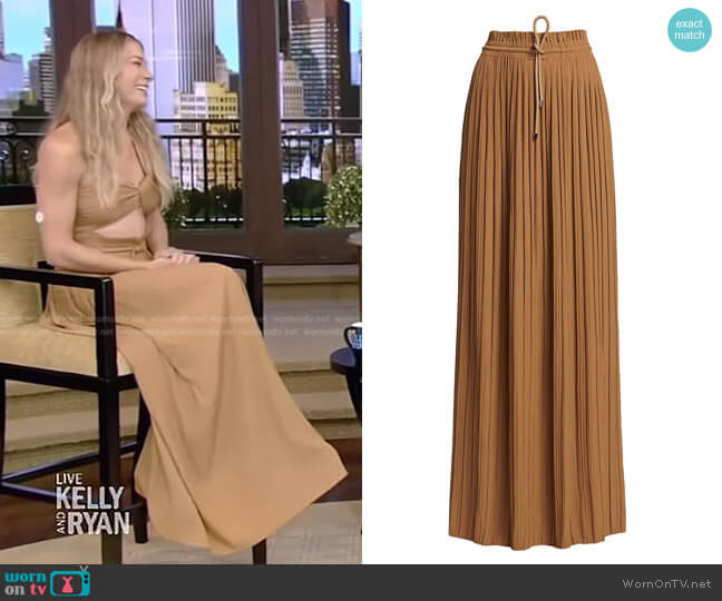 A.L.C. Everly Pleated Drawstring Maxi Skirt worn by LeAnn Rimes on Live with Kelly and Mark