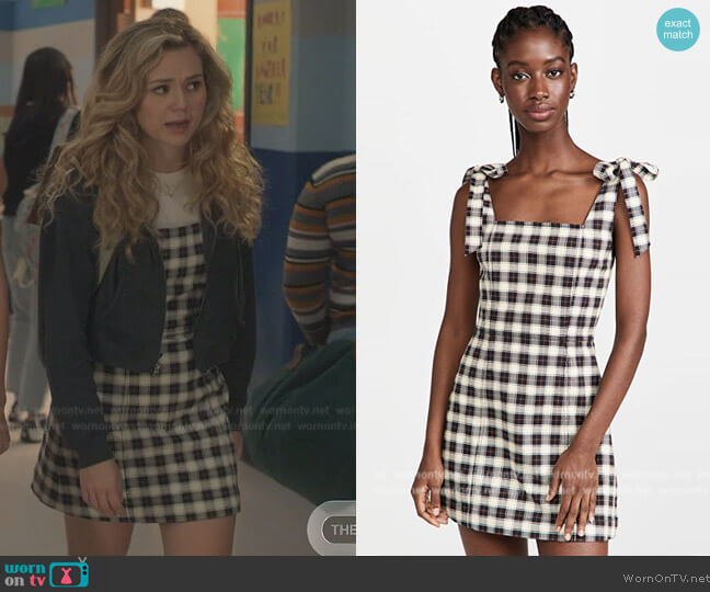 Alice + Olivia Maryann Tie Shoulder Dress worn by Courtney Whitemore (Brec Bassinger) on Stargirl