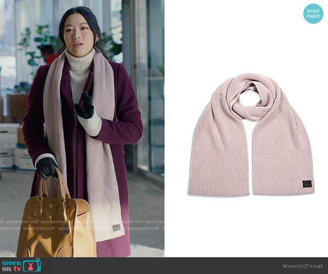 All Saints Travelling Rib Knit Scarf worn by Ingrid Yun (Arden Cho) on Partner Track