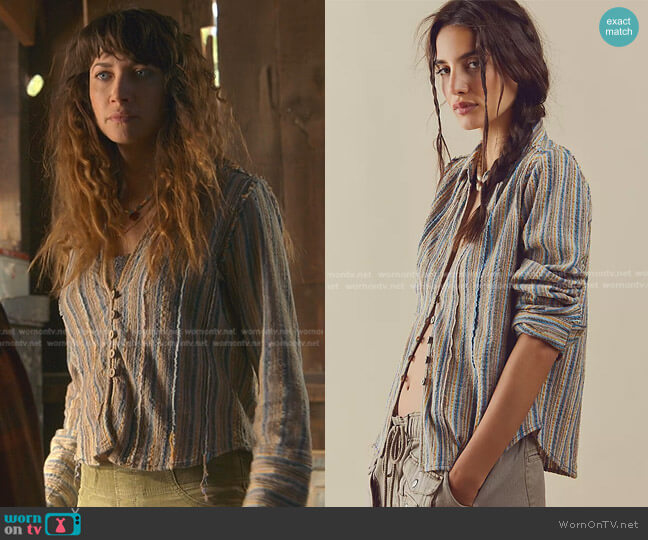 We The Free Malibu Sunset Shirt worn by Jenna Perez (Maiara Walsh) on Good Trouble