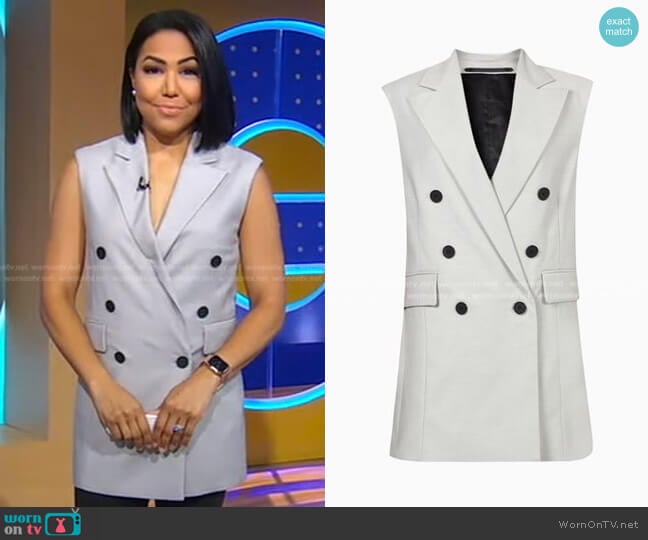 All Saints Hanah Sleeveless Blazer worn by Stephanie Ramos on Good Morning America