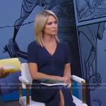 Amy’s navy ribbed button front dress on Good Morning America