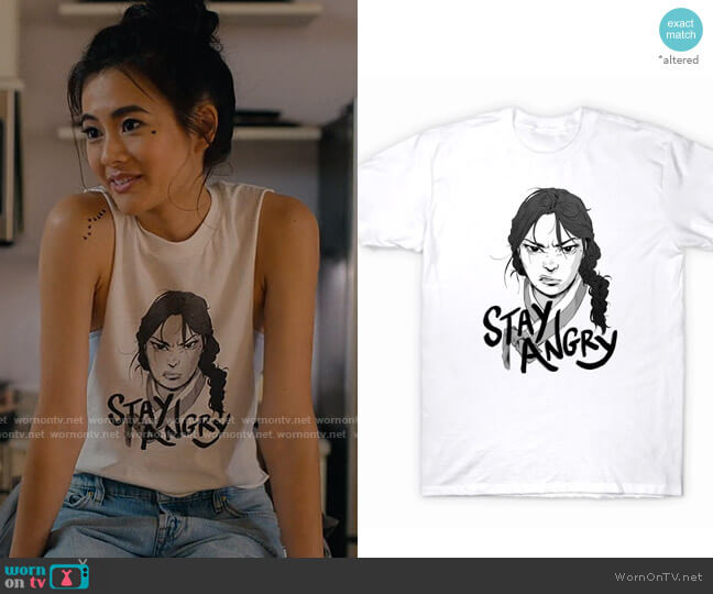 Angry Asian Man Stay Angry Always T-shirt worn by Lina Yun (Lena Ahn) on Partner Track