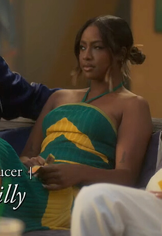 Annika’s green and yellow halter top and skirts on Grown-ish