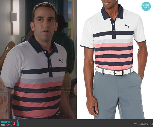 Puma Standard Mattr One Way Polo worn by (Dan Ahdoot) on Cobra Kai