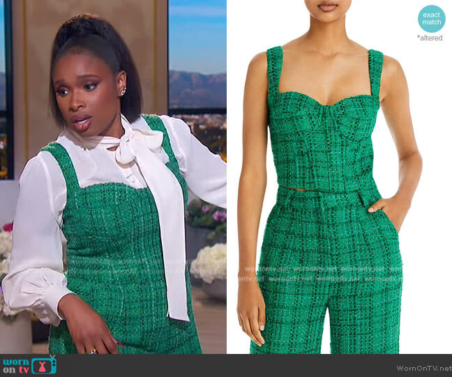 Aqua x Maeve Reilly Tweed Bustier Top worn by Jennifer Hudson on The Jennifer Hudson Show