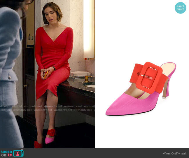 Attico Chloe Buckle-Strap Mule Pump worn by Rachel Friedman (Alexandra Turshen) on Partner Track