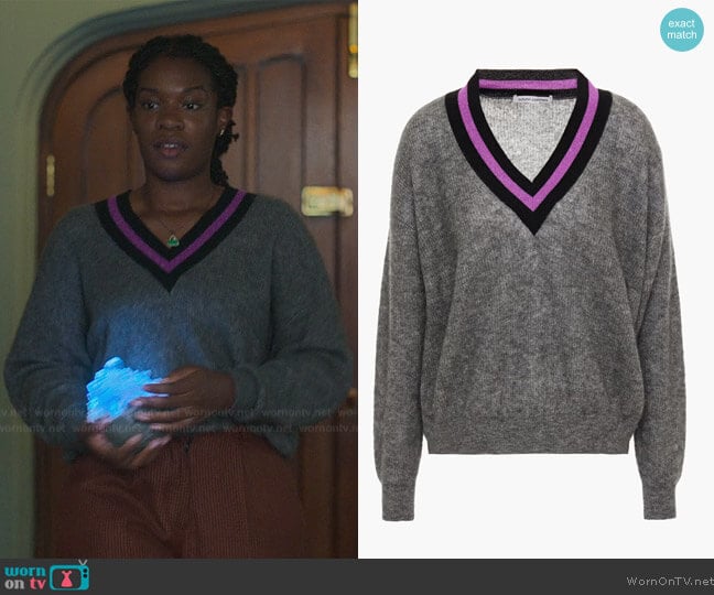Autumn Cashmere Ribbed melange cashmere and silk-blend sweater worn by Aisha (Precious Mustapha) on Fate The Winx Saga
