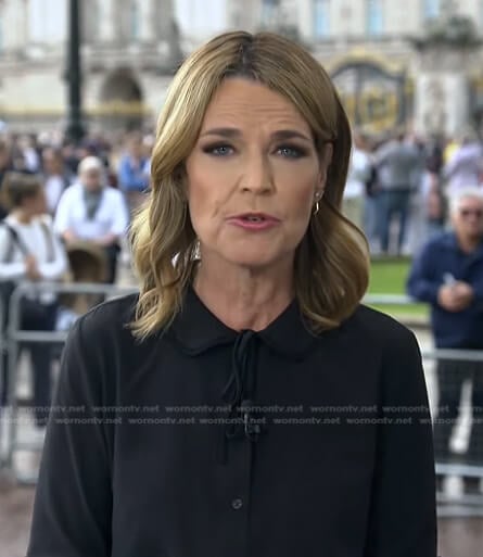 Savannah’s black round collar blouse on Today
