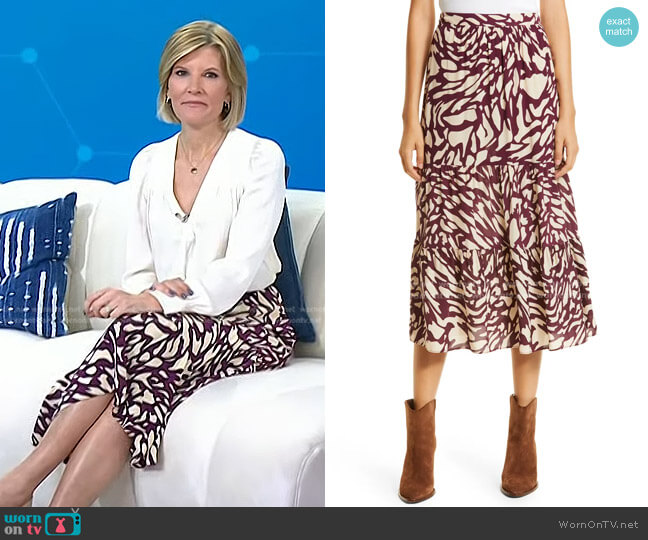 Ba&Sh Gianna Tiered Ruffle Skirt worn by Kate Snow on Today