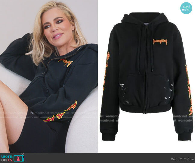 Balenciaga Logo-print zip-up hoodie worn by Khloe Kardashian (Khloe Kardashian) on The Kardashians