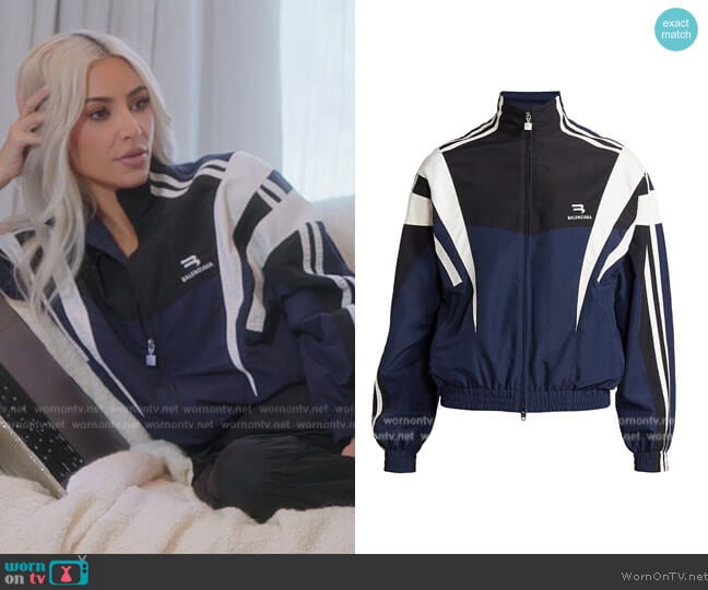Balenciaga Nylon Tracksuit Jacket worn by Kim Kardashian (Kim Kardashian) on The Kardashians