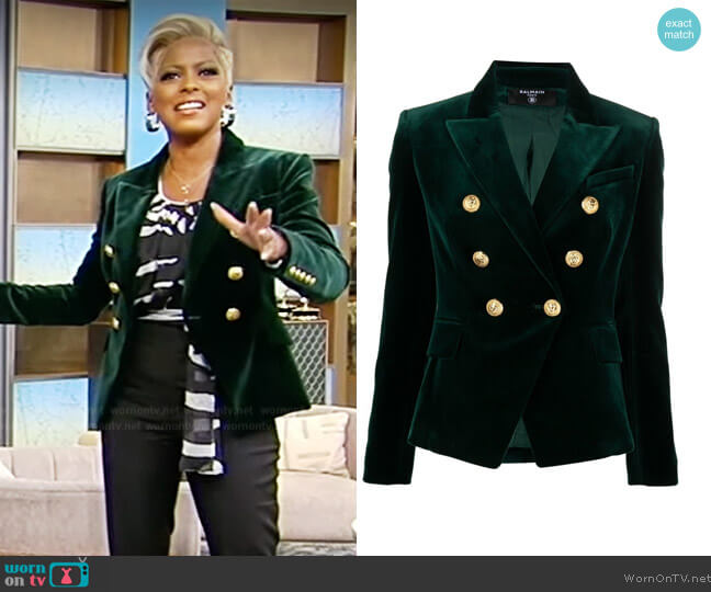 Balmain Double-breasted Velvet Blazer worn by Tamron Hall on Tamron Hall Show