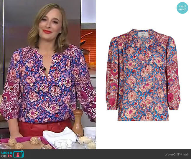 Ba&Sh Vlad Printed Button-Up Blouse worn by Gaby Dalkin on Today