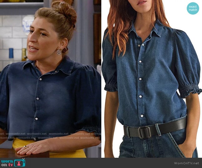 ba&sh Honey Shirt worn by Kat Silver (Mayim Bialik) on Call Me Kat