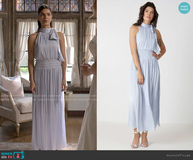 Bcbgmaxazria Xenia Dress in Xenon Blue worn by Sam's Friend (Sara Silva) on American Horror Stories
