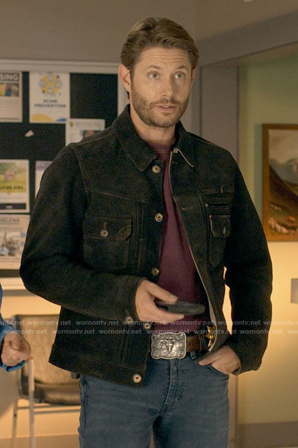 Beau’s black suede jacket on Big Sky