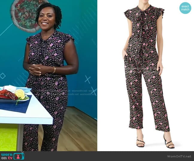Banjanan Floral Antoinette Jumpsuit worn by Maya Feller on Good Morning America