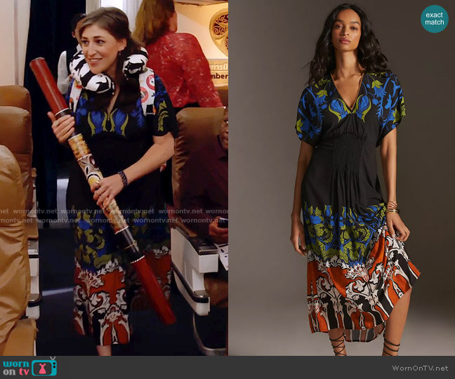 Bl-nk The Tatiana Kaftan in Black Motif worn by Kat Silver (Mayim Bialik) on Call Me Kat