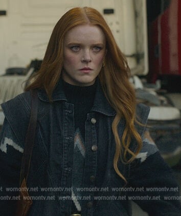 Bloom’s black denim jacket on Fate The Winx Saga