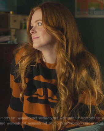 Bloom’s orange stripe sweater on Fate The Winx Saga