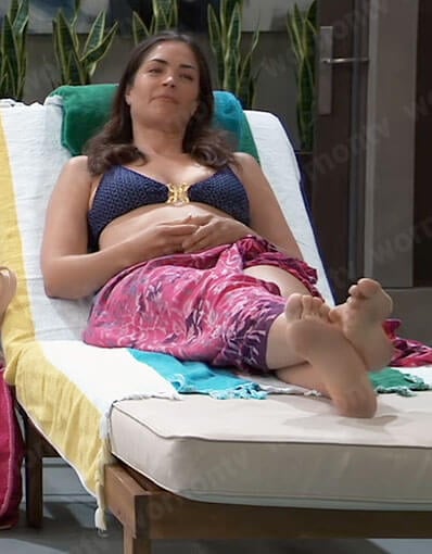 Britt’s blue and gold bikini on General Hospital