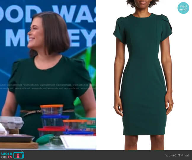 Calvin Klein Tulip Sleeve Dress worn by Heather White on Good Morning America