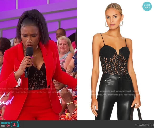 Cami NYC Anne Corded Lace Bodysuit worn by Jennifer Hudson on The Jennifer Hudson Show