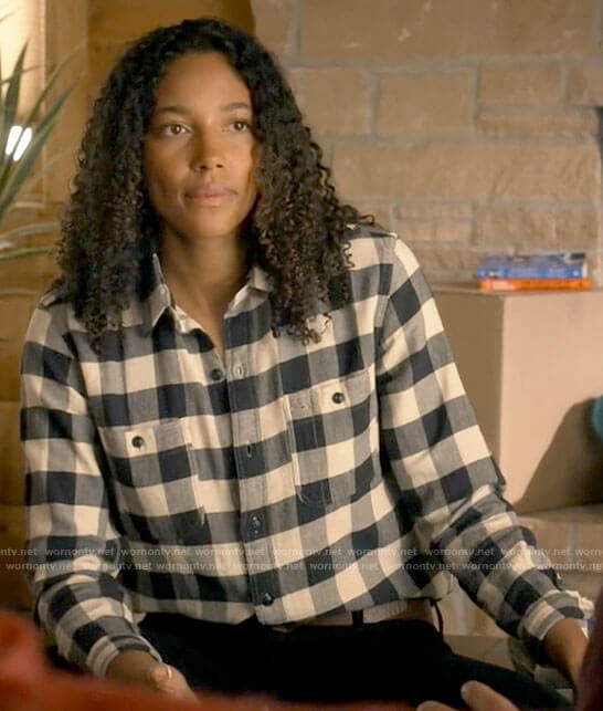 Cassie’s checked shirt on Big Sky