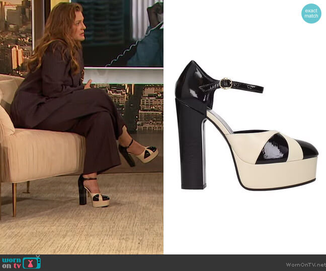Celine Two tone Mary Jane Heels worn by Drew Barrymore on The Drew Barrymore Show