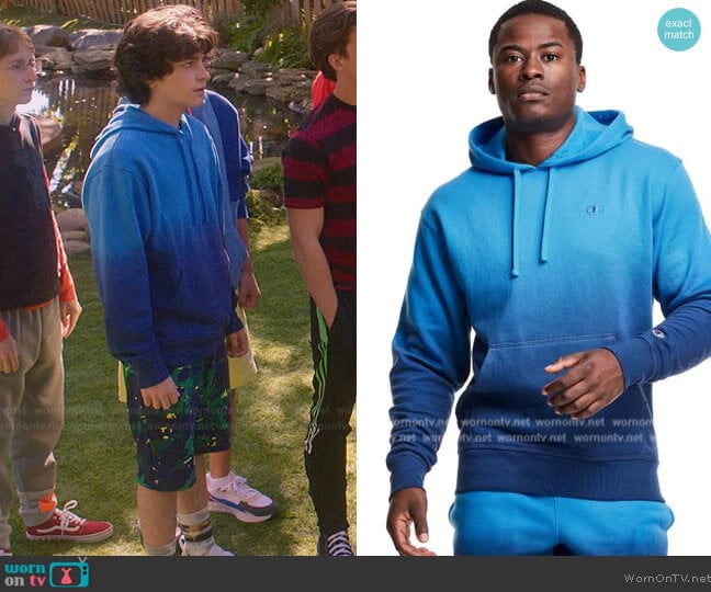 Champion Specialty Dye Fleece Hoodie worn by (Griffin Santopietro) on Cobra Kai