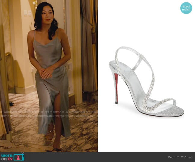 Christian Louboutin Rosalie Sandal worn by Ingrid Yun (Arden Cho) on Partner Track