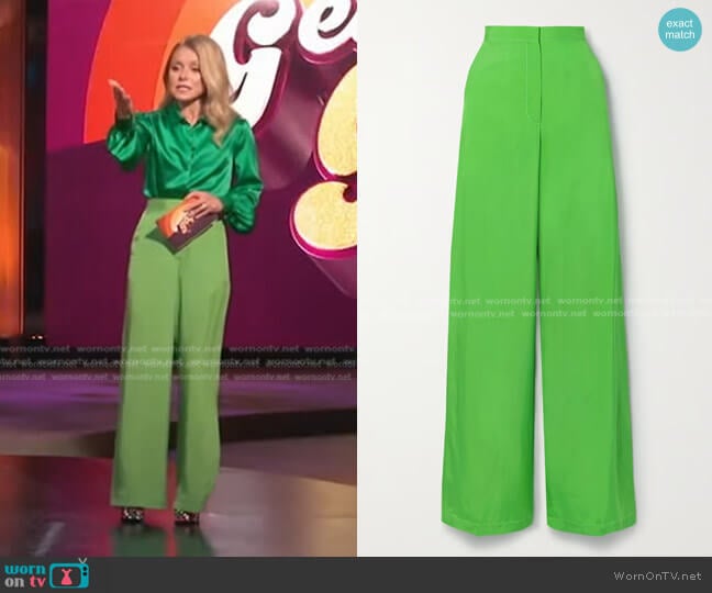 Christopher John Rogers Twill Wide Leg Pants worn by Kelly Ripa on Generation Gap