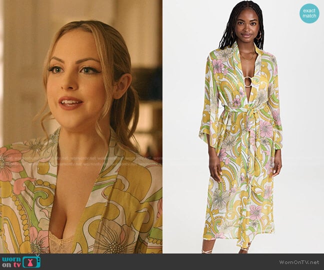 Cin Cin Oracle Sheer Robe worn by Fallon Carrington (Elizabeth Gillies) on Dynasty