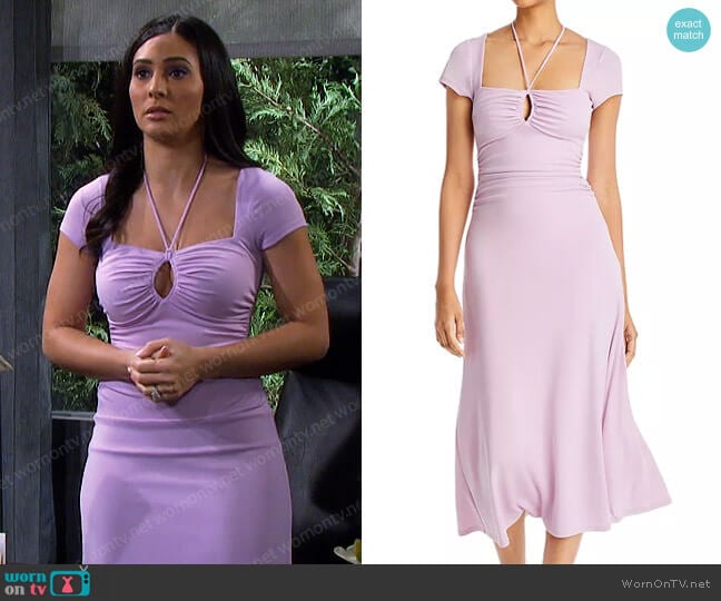 Cinq a Sept Janis Short Sleeve Dress worn by Gabi Hernandez (Camila Banus) on Days of our Lives