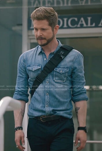 Conrad’s denim shirt on The Resident