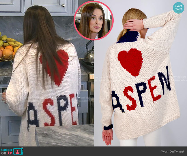 Cotes of London The Buxton Apres Sweater worn by Kyle Richards on The Real Housewives of Beverly Hills