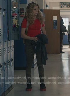 Courtney’s black and red sneakers on Stargirl
