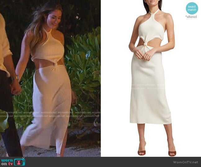 Cult Gaia Cameron Rib-Knit Knotted Midi-Dress worn by Rachel Recchia on The Bachelorette