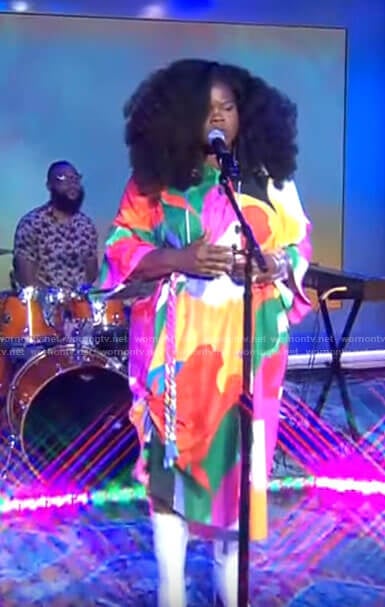 Danielle Ponder’s multicolor dress on CBS Saturday Morning Saturday Sessions